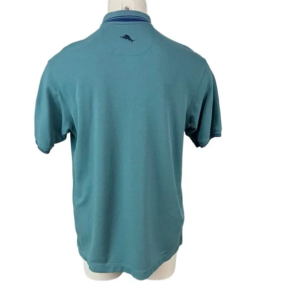 Tommy Bahama Polo Shirt Men’s Large Blue Teal Supima Cotton (746) - Picture 2 of 7